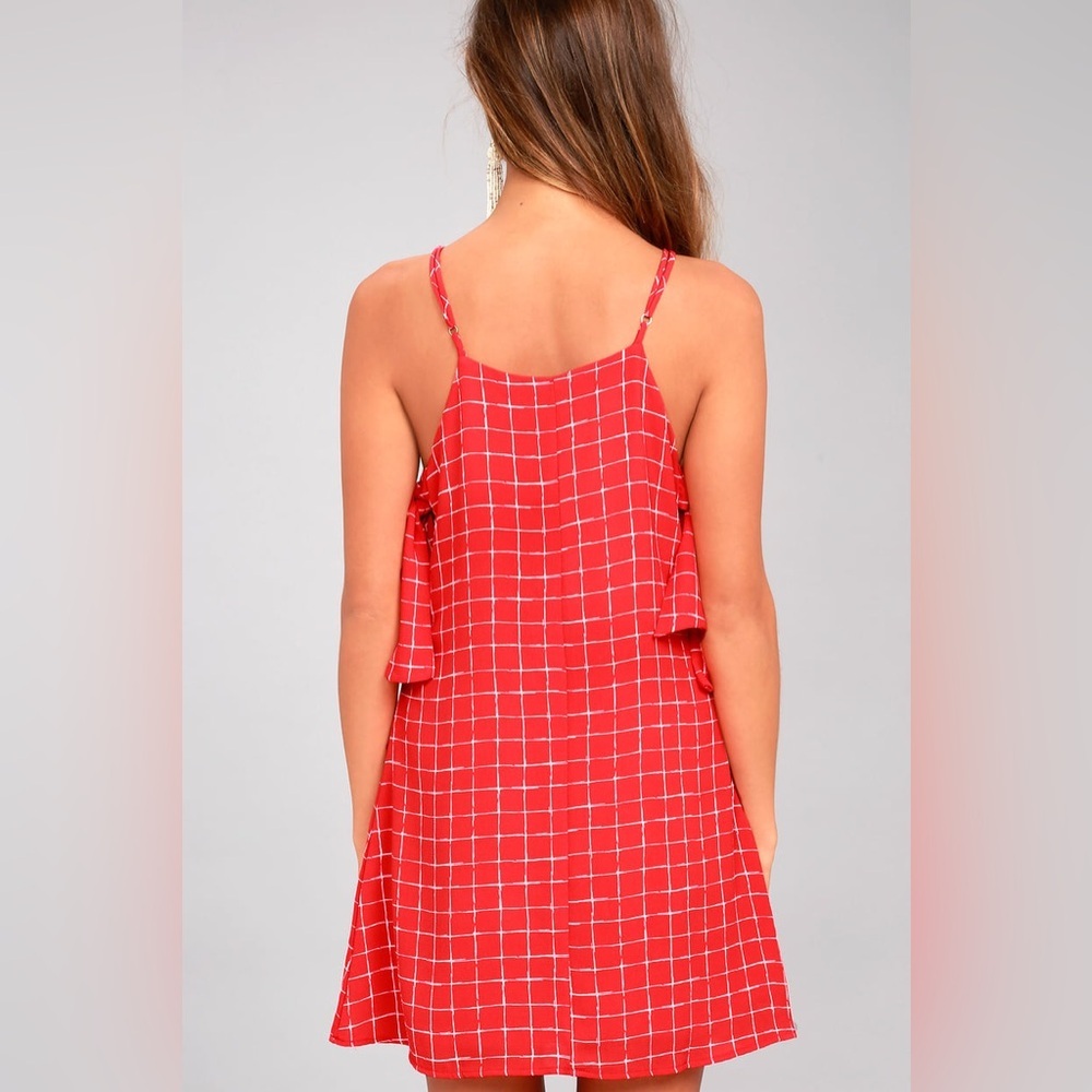 Lulu's Red Checkered Dress - Picture 3 of 7